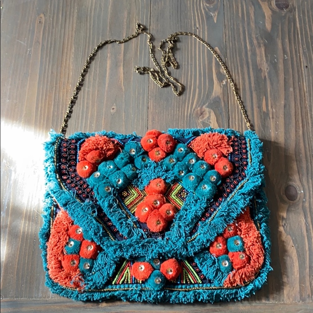 Boho embellished crossbody bag